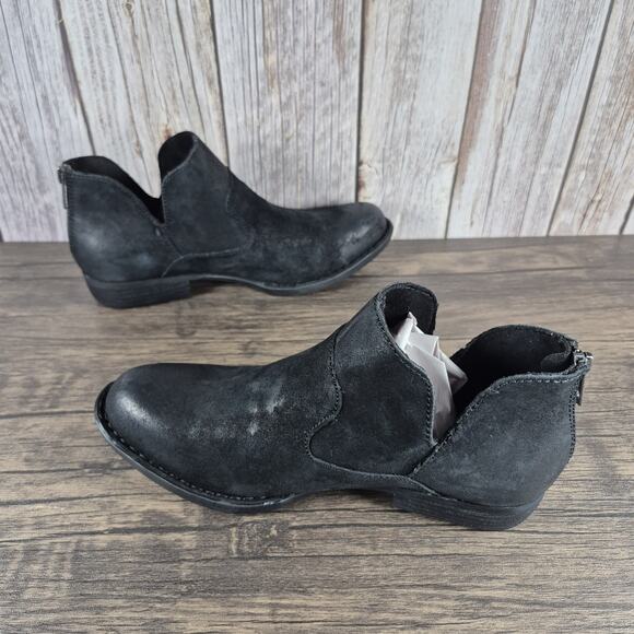 Born Kerri Black Distressed Leather Women's Sz 6 M Ankle Bootie (VGC) BR0053709 - Picture 5 of 9